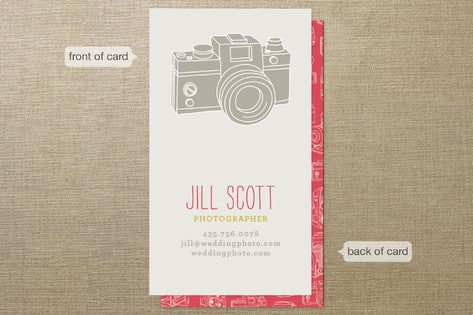 business cards for a photographer